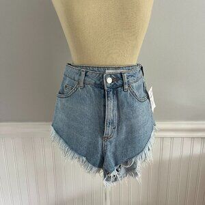 Topshop mid denim jean shorts